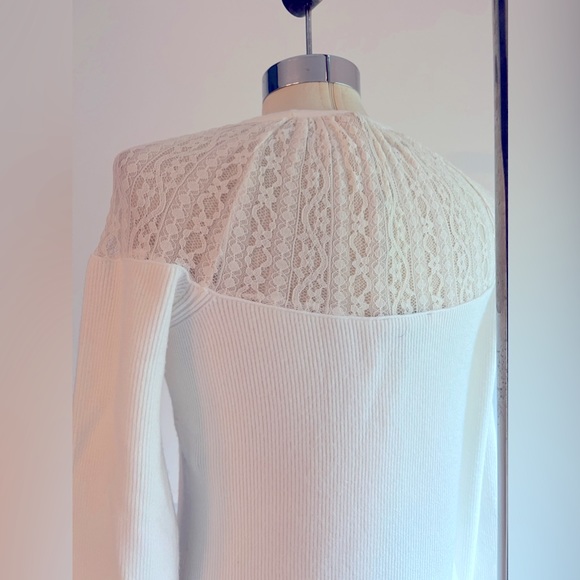Express Lace Yock Ivory Midi Sweater Dress Sz M - Picture 7 of 10